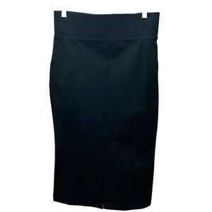 Brass Black Hi-Waist Front Slit Skirt Size Large WITH POCKETS!